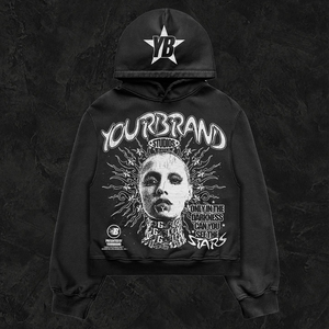 Sweat-shirt à capuche Yourbrand en coton noir French Terry avec logo imprimé au dos, unisexe, streetwear, coupe classique, vêtements d'automne, sweats à capuche pour hommes - Product Image 1