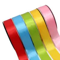 100ヤード/Roll Satin Ribbon For Flower Gift Packing Solid Color Ribbon Recycled 100% Polyester Designer Logo Ribbon