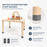 Table d'activités en bois pour enfants 6-en-1 avec labyrinthe de perles, xylophone et hauteur réglable