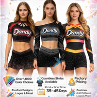 Uniforme de danse de cheerleading de haute qualité à manches courtes, design simple, jupe de compétition avec diamants scintillants