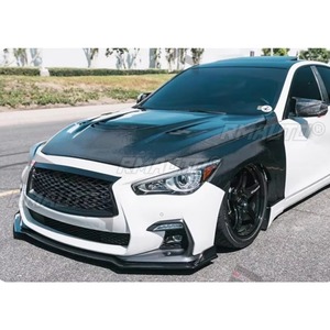 Couverture de moteur de voiture aspect fibre de carbone véritable pour Infiniti Q50 2014-2018, kit carrosserie, accessoires auto - Product Image 3