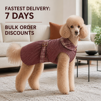 Manteau de Noël en gros pour chien, style trench-coat, rouge Angora, vintage britannique, veste pour animal de compagnie à carreaux et rayures, tenue de luxe de créateur pour chiot