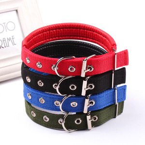 Colliers en mousse de nylon rayé à motif solide pour chiens et chats rembourrés avec des décorations de ruban 5 tailles en stock par le fabricant - Product Image 1