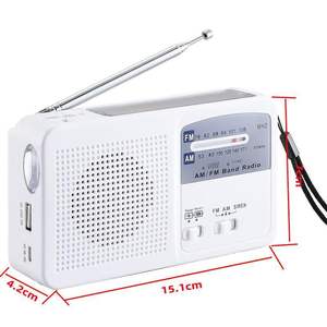 <span class=keywords><strong>Lampe</strong></span> solaire portable d'urgence AM/FM <span class=keywords><strong>à</strong></span> manivelle auto-alimentée Noaa Dymano Charge Weather Digital Storm Radio - Product Image 3