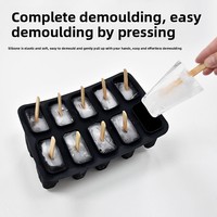 Moule à crème glacée en silicone créatif à 10 liens Plateau à glace d'été facile à libérer pour les aliments faits maison Nouveau fabricant de crème glacée domestique
