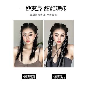 Peluca trenzada de tres hebras tipo Boxer, extensiones de cabello trenzado largo para mujer, para cualquier tono de piel, tejidas a mano con fibra resistente a altas temperaturas. - Product Image 2