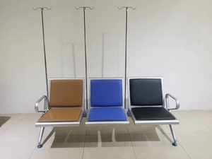 Silla de Espera de Cuero, Sillas de Espera de Acero Inoxidable, Equipo de Apoyo en Aeropuertos, Sillas de Consultorio Médico, Negocios - Product Image 5