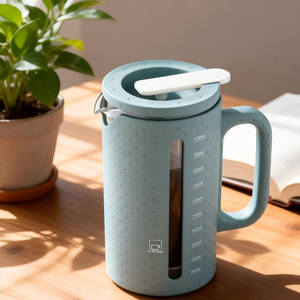 Caffettiera French Press in Vetro con Telaio in <span class=keywords><strong>Plastica</strong></span> Emode, Bestseller con Pistone in Acciaio Inox per <span class=keywords><strong>Caffè</strong></span> e Tè - Product Image 1