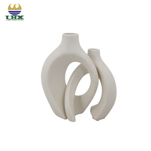 Juego de 2 Jarrones de Cerámica Irregulares Personalizados, Estilo Nórdico Moderno, con Esmalte Arenado, Decorativos para Mesa de Sala de Estar - Product Image 6