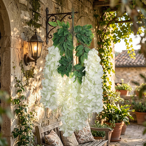 Grande plante artificielle de glycine à trois pétales Xinchengzhi, fleur en soie, pour décoration de plafond de mariage, branche suspendue - Product Image 2
