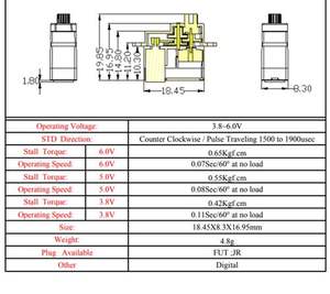 Original Emax ES9250 Mini Digital Metal Gear Servo 4.8g Stall Torque 0.42Kgf.cm for RC FPV <b>Racing</b> <b>Drone</b> Quadcopter Accessories - Product Image 5