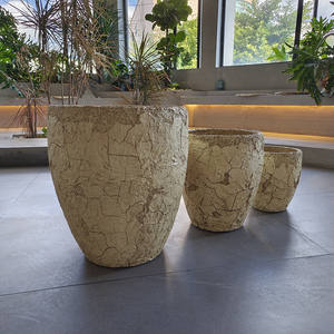 Grands pots à fleurs en fibrociment écologiques et légers, design moderne durable, trous de drainage, auto-<span class=keywords><strong>arrosage</strong></span>, jardinage au sol - Product Image 3