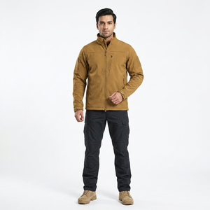 Customized Thick Waterproof Hooded <b>Canvas</b> Softshell <b>Jackets</b> <b>Men</b> Outdoor Sports Casual Wear 100% Cotton - Product Image 1