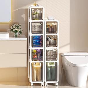 Gabinete de Almacenamiento Extraíble para Sala de Estar o Baño, Cajonera de Plástico para el Hogar, Gabinetes de Almacenamiento Multicapa para Refrigerios y Juguetes - Product Image 3