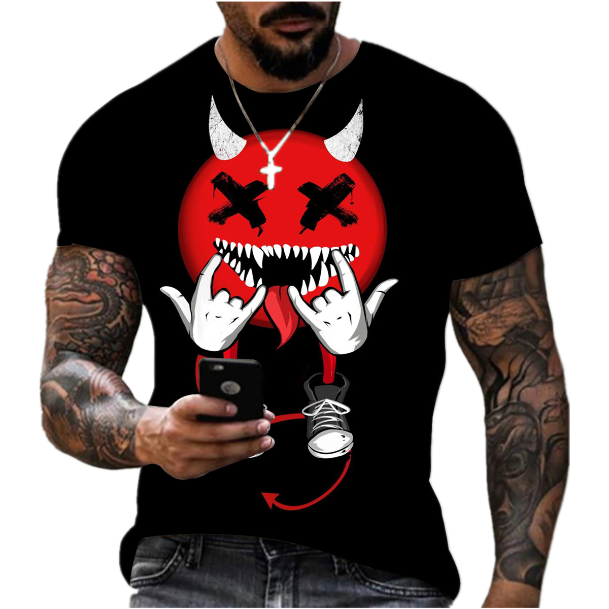 T-shirt a maniche corte con stampa Meme divertente 3D t-shirt a mezza manica Casual estiva da uomo Streetwear t-shirt in cotone girocollo sciolto da uomo