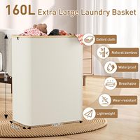 JQ Extra Large 160L Paniers de Rangement et Boîtes Bacs Organisateur Sac Pliable Panier à Linge Panier pour Buanderie