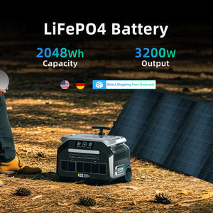 Generador solar portátil de 2048WH y 3.2kw con control remoto US Spot, MPPT, LiFePO4, carga rápida de 1.5 horas, estación de energía de emergencia con panel solar. - Product Image 1