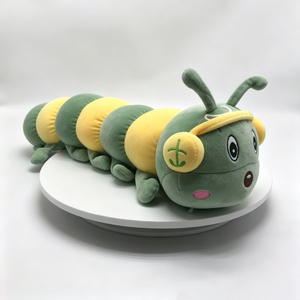 Peluche de oruga personalizado, oruga de peluche verde-amarilla, almohada larga de peluche con forma de oruga - Product Image 3
