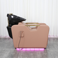 Fauteuil de lavage électrique haut de gamme pour salon de beauté, chaise de massage moderne pour le dos et le cuir chevelu avec ventilation et chauffage
