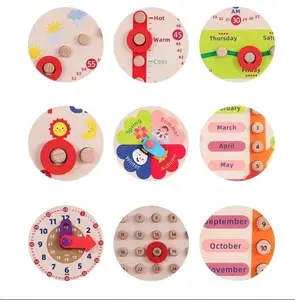 New Arrival Calendar Preschool Clock Enlightenment Cognitive Toys Wooden Montesorri Educational Early Learning Toys