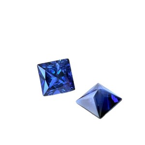 Cadermay Synthetic Sapphire Gemstone Square 5x5mm To 10x10mm Cornflower Blue For Jewelry Making - Product Image 5
