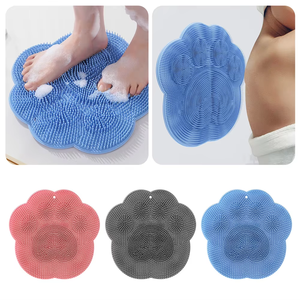 Alfombrilla de silicona multifunción para ducha con ventosas, cepillo de masaje y limpieza reutilizable para pies, brazos y cuerpo - Product Image 1