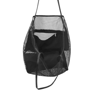 Bolso de hombro de malla negro con 2-3 compartimentos, bolsa de almacenamiento portátil para la playa para mujer - Product Image 3