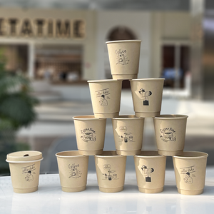 Custom Logo Food Grade Recyclable Disposable Kraft <strong>Cups</strong> 6oz / 8oz / 12oz / 16oz / 20oz Hot Cafe Coffee <strong>Paper</strong> <strong>Cup</strong> with Lid - Product Image 3