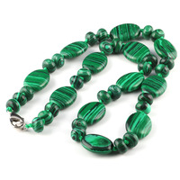 Collier en gros de perles rondelles entretoises en pierres précieuses, Colliers de bijoux fantaisie à perles plates ovales pour femmes