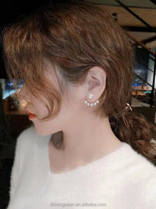 Orecchini a Perno <span class=keywords><strong>di</strong></span> Alta Qualità con Perle Naturali d'Acqua Dolce 5-6mm Bianche Rotonde/Ovali a Forma <span class=keywords><strong>di</strong></span> Ciambella per <span class=keywords><strong>Cercatori</strong></span> <span class=keywords><strong>di</strong></span> Tesori - Product Image 6