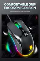 Souris de jeu professionnelle T-Wolf G590 à 13 modes de rétroéclairage, 7200 DPI, filaire USB, avec 7 boutons de commande pour les joueurs