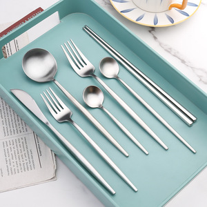 Thép không gỉ Flatware Set Bồ Đào nha Matte kết thúc bao gồm MOONCAKE Dao bít tết ngã ba muỗng cà phê - Product Image 2