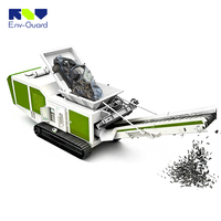 Broyeur de bois portable à double arbre, machine de broyage mobile pour le traitement des déchets de palettes et de bois, chantier de construction