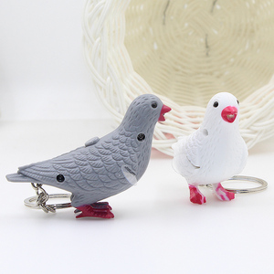 Porte-clés créatif en plastique 3D en forme de pigeon avec lumière LED et son COO COO~ Porte-clés d'<span class=keywords><strong>oiseau</strong></span> pour promotion de cadeaux - Product Image 5