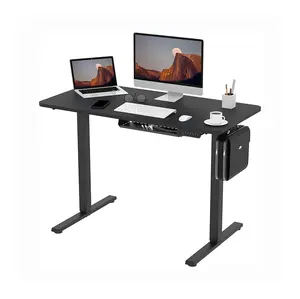 工厂定制黑色电动立桌简约双电机教室书桌教师高度可调学习桌