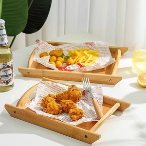Bamboo Serving <b>Tray</b> Rectangular For Snacks <b>Tea</b> Coffee Hotel Meals Solid Color YC-0874512 - Product Image 1