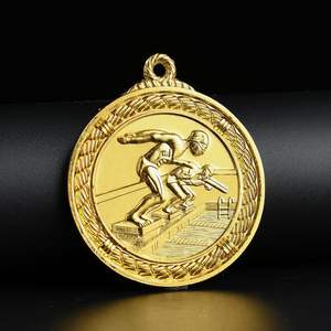 Großhandel kunden spezifische Medaillen Gold Silber Bronze Medaillen Rang Preis Champion Runde Zink legierung Medaille Schwimmen - Product Image 4