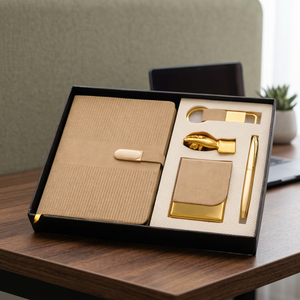 Ensemble cadeau d'affaires de luxe 4 pièces : agenda en métal, porte-cartes, stylo, porte-clés - Product Image 6