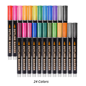 Penne a doppio colore per bambini, <span class=keywords><strong>pennarelli</strong></span> ad asciugatura rapida da te colorati e audaci per penne a mano, Set di penne a <span class=keywords><strong>doppia</strong></span> <span class=keywords><strong>linea</strong></span> in plastica - Product Image 6