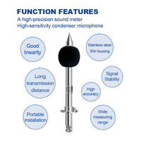 Capteurs de bruit en acier inoxydable SS304 de haute précision sonde compacte 30dB ~ 120dB détecteurs de bruit et de niveau sonore mètres IP65