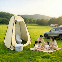 Tente de confidentialité escamotable avec toilettes portables, gel et sacs pour déchets, abri de douche instantané pour le camping, les voyages en voiture et la famille