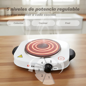 เตาไฟฟ้ากรุนเคล 1500W 5 ระดับพลังงาน พื้นผิวสำหรับทำอาหารแบบพกพา - Product Image 4