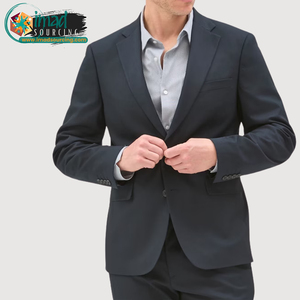 Veste de costume homme ajustée, blazer formel slim, simple boutonnage, col cranté, manches longues, pour affaires, bureau, mariage - Product Image 2
