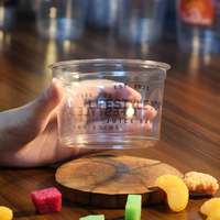Gobelets en plastique jetables en gros pour salades de fruits et légumes, smoothies, bols d'açai, contenants de charcuterie avec couvercles