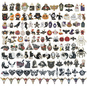 Transfrontalier Halloween fantôme chauve-souris goutte huile bijoux accessoires bricolage boucles d'oreilles collier porte-clés pendentif - Product Image 2