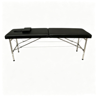 Table de massage professionnelle pliable en acier inoxydable à 2 sections, lit de spa réglable