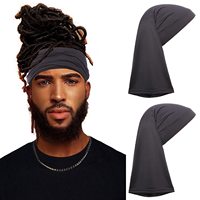 Bonnet de soin capillaire unisexe en satin élastique, couleur unie, double extrémité, pour dreadlocks, le plus vendu, avec logo, pour femmes
