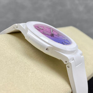 Montre-bracelet de luxe pour femmes et hommes, cadran dégradé, en céramique, boîtier octogonal de 40 mm, mouvement automatique, affichage de la date, étanche, montre tendance - Product Image 2