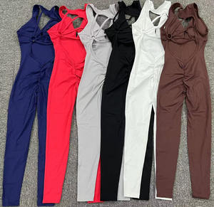 SHINBENE – combinaison <span class=keywords><strong>d</strong></span>'entraînement dos nu pour femmes, sans manches, Bandage, Scrunch, fesses, body, Yoga, combinaison - Product Image 2