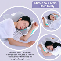 Oreiller cervical orthopédique moderne personnalisable en mousse à mémoire de forme, forme cale, design ergonomique, antibactérien, lavable pour chambre à coucher
